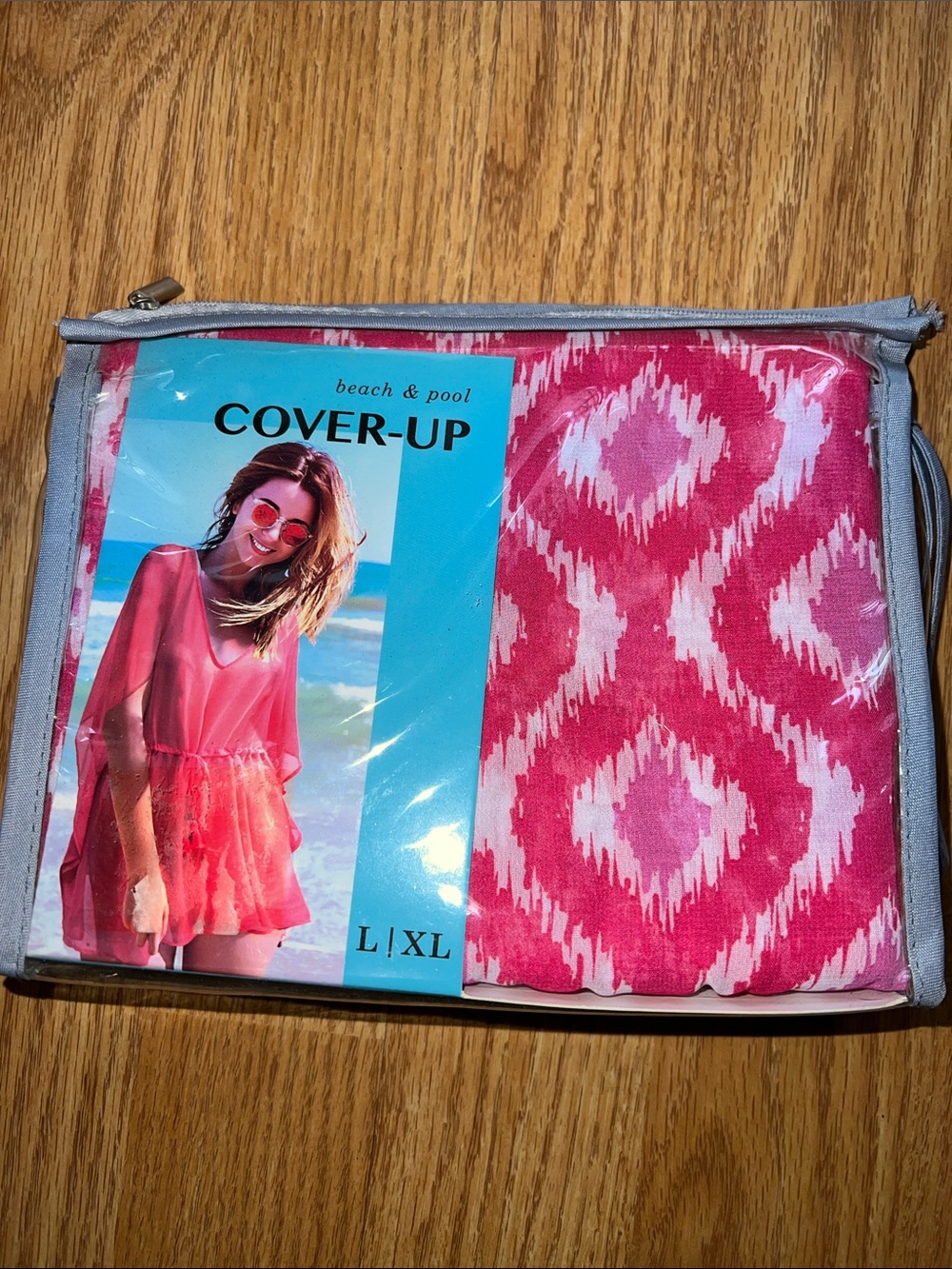 Cover-Up Women’s Beach Dress - Pink Pattern (L/XL)